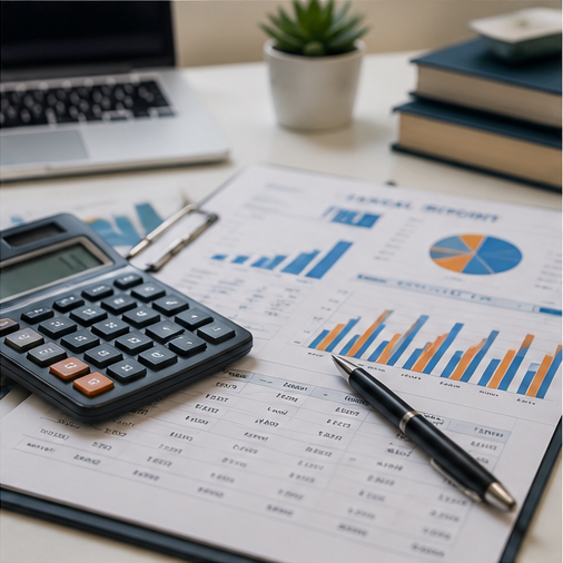 Sample accounting workspace image — replace with real photo