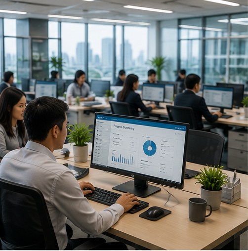 Sample payroll and HR office image — replace with real photo